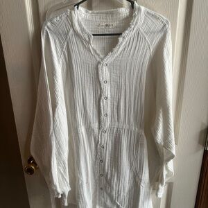 Natural life peasant white tunic style poet shirt